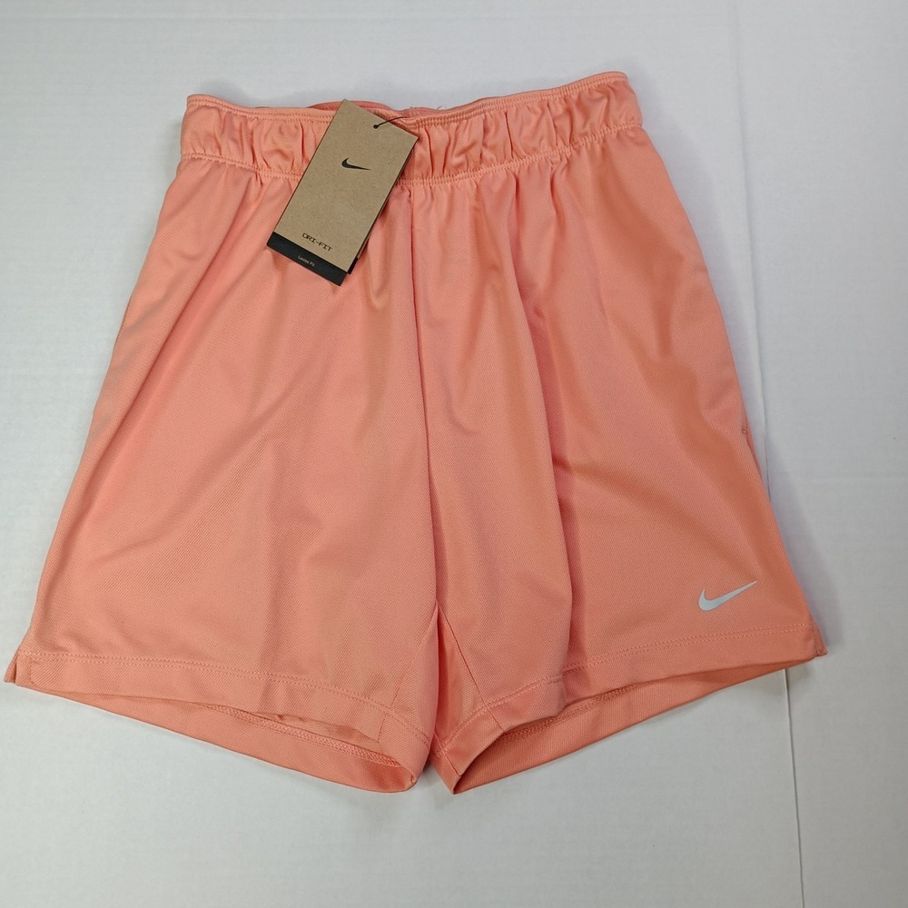 Nike Womens 5" Dri-FIT Attack Training Shorts XS XSmall Peach Pockets DX6024-844
